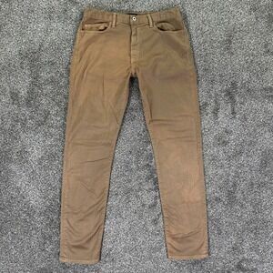 Flint and Tinder 365 Pant Mens 33 Brown Slim Fit Chino Pants Stretch Casual READ